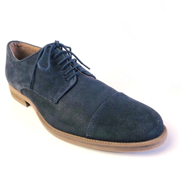 Alfani Eric Blue Suede Cap Toe Derby - Picture 3 of 13